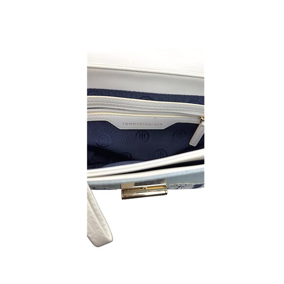 Tommy Hilfiger Embroidered Denim Crossbody Bag with Gold Chain Strap - Picture 14 of 16